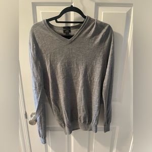 J. Crew, gray, size medium, merino wool, v neck sweater